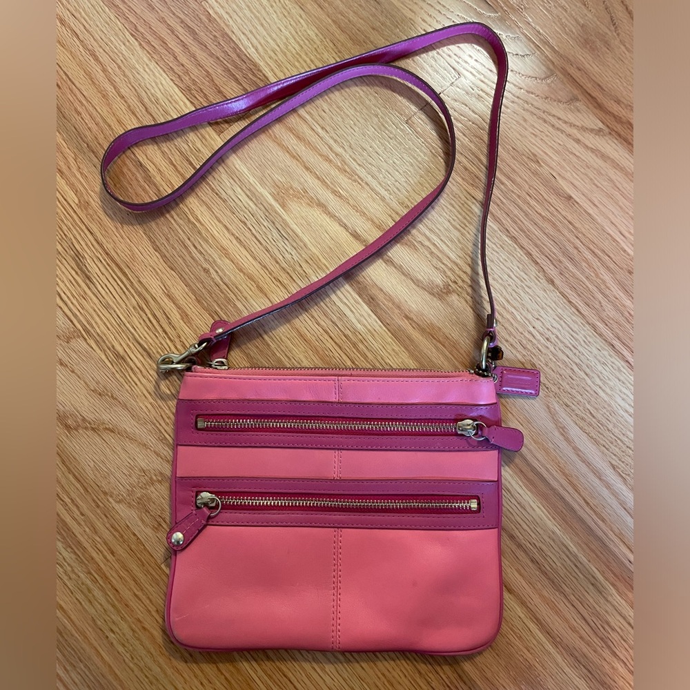 Coach Pink Leather Crossbody Purse
